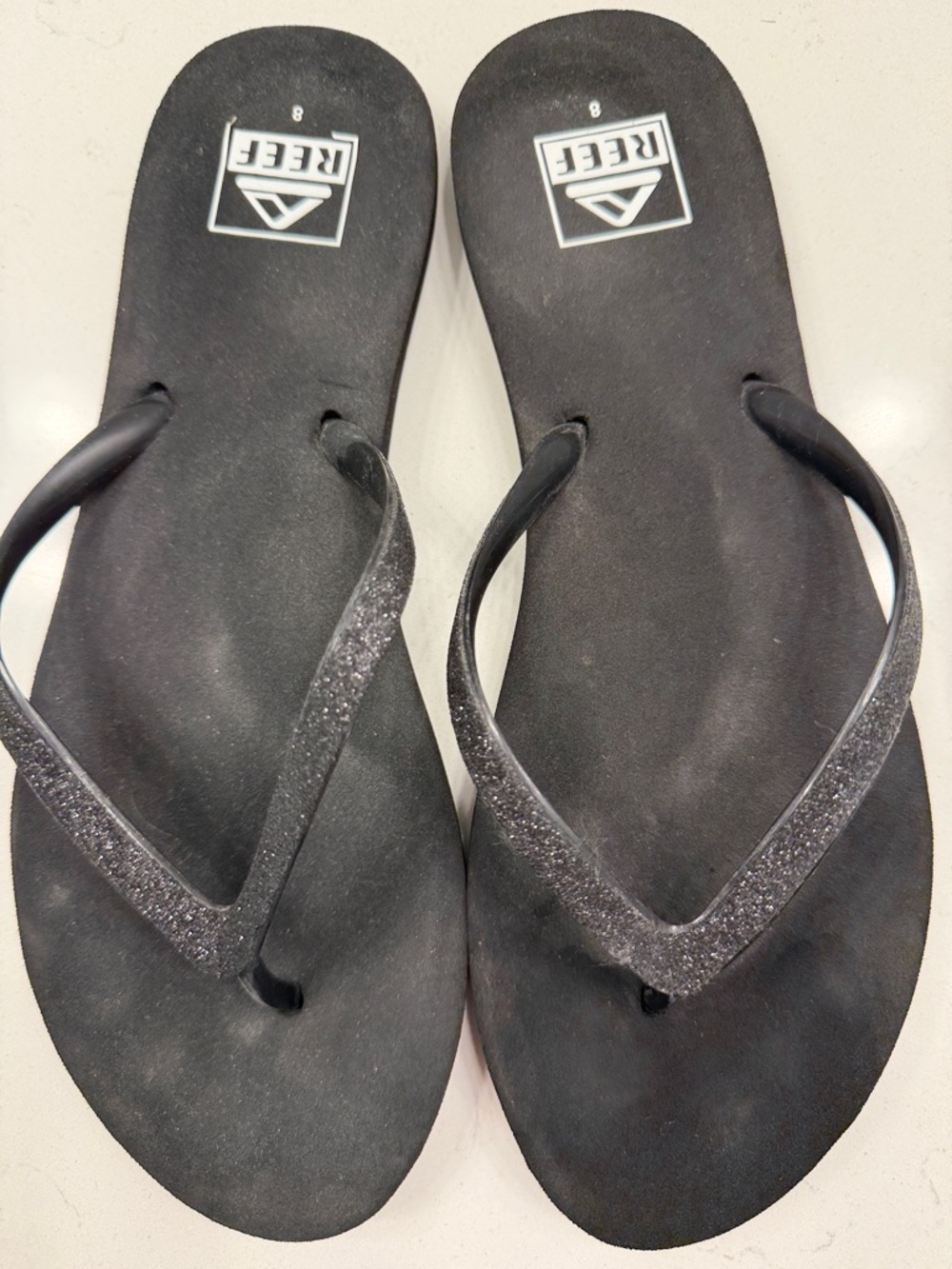 Reef Women's Black Glitter Thong Sandals